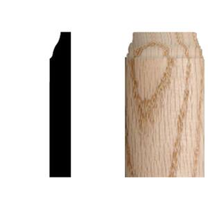 3/8 in. x 3/8 in. x 3-1/4 in. Oak Wood Radius Baseboard Corner Block Moulding