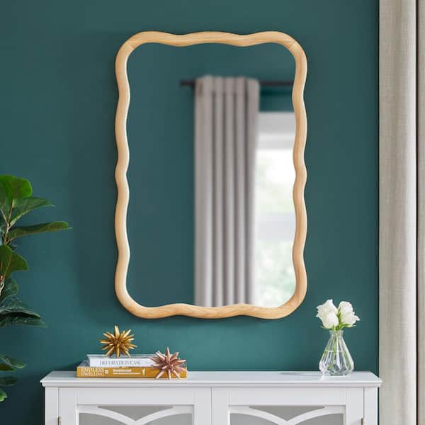 Home Decorators Collection Medium Wavy Natural Wood Framed Mirror (24 in. W x 36 in. H)