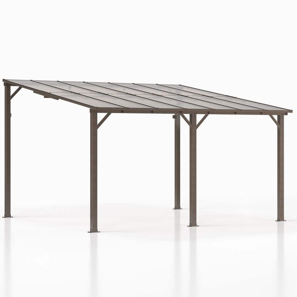 14 ft. W x 10 ft. D Hardtop Wall-Mounted Gazebo with a Sleek Lean-to Design