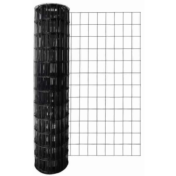 36 Inch x 50 Foot 16-Gauge PVC Coated Black Metal Garden Border Fencing Roll Mesh for Plant Protection Poultry Netting