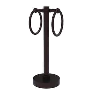 Vanity Top 2 Towel Ring Guest Towel Holder with Dotted Accents in Antique Bronze