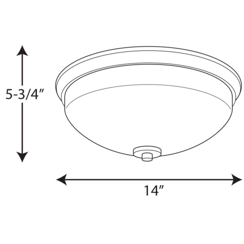 Polished Nickel 14'' Flush Mount Light with White Glass Shade