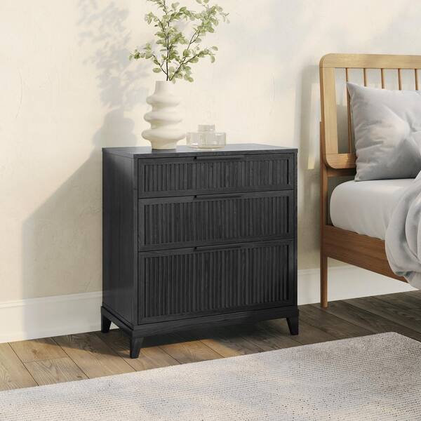 knee length dresses for ladies WLIVE 5-Drawer Minimalist Modern Wood Storage Chest White