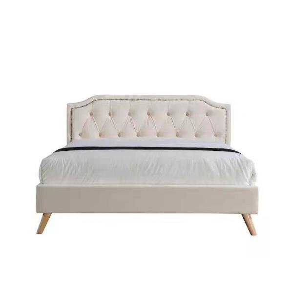 Eer Beige Queen Size Upholstered, Brass Platform Bed Frame Queen