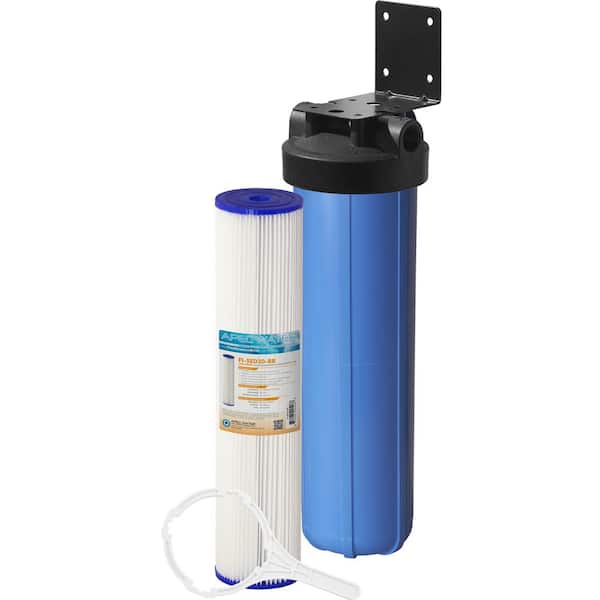 APEC Water Systems All Purpose 1-Stage Whole House Water Filtration System With 4.5 x 20 in. Reusable and Washable Pleated Sediment Filter