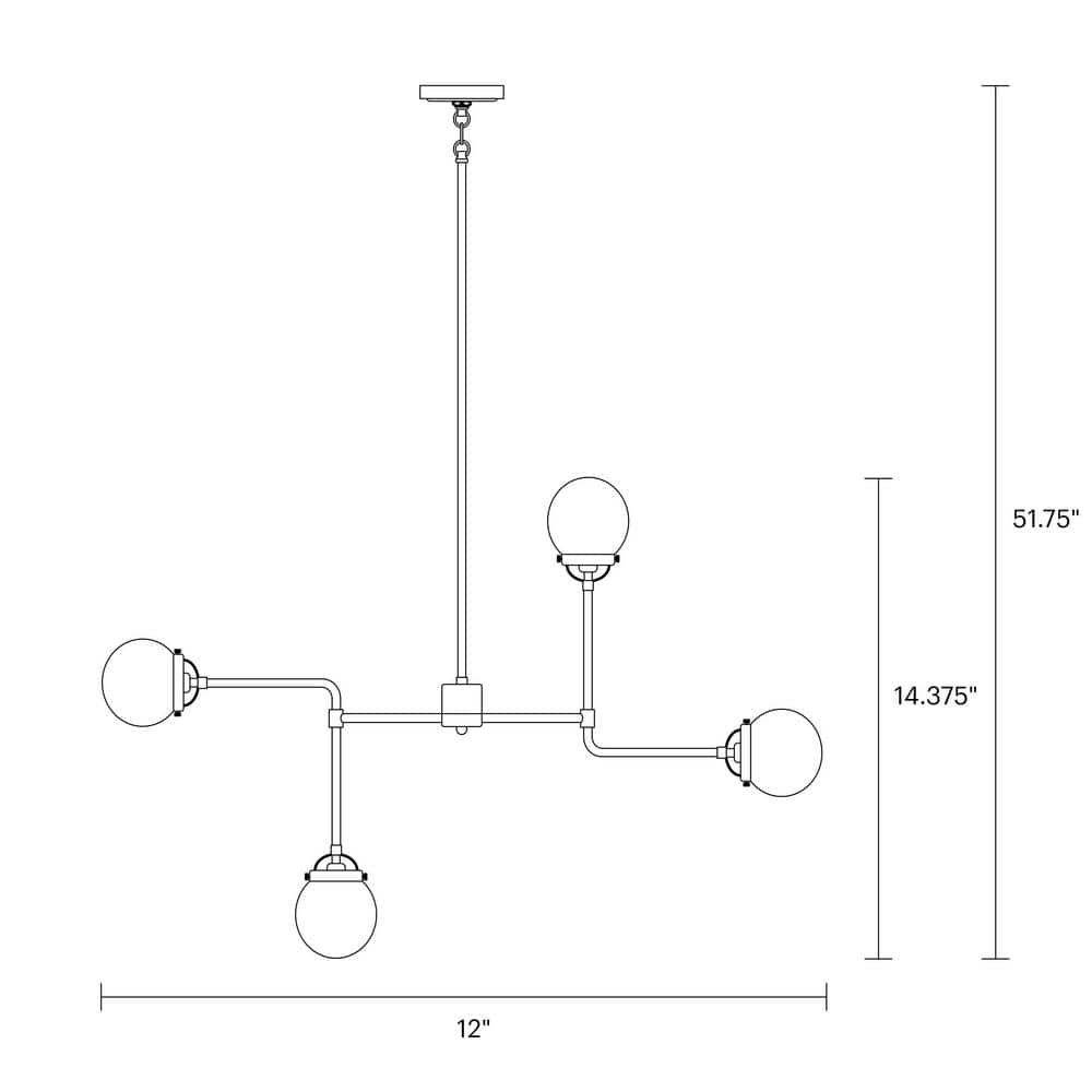 Satin Bronze and Black 12-Light Sputnik Chandelier
