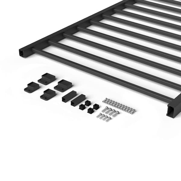 Contemporary 42 in. H x 96 in. W Textured Black Aluminum Pre-Assembled Line Railing Kit