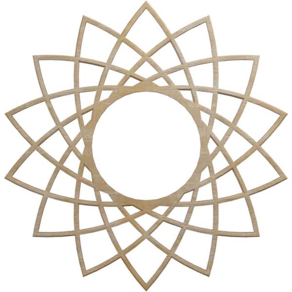 Ekena Millwork 16 in. x 16 in. x 1/4 in. Eleanor Wood Fretwork Pierced Ceiling Medallion, Birch