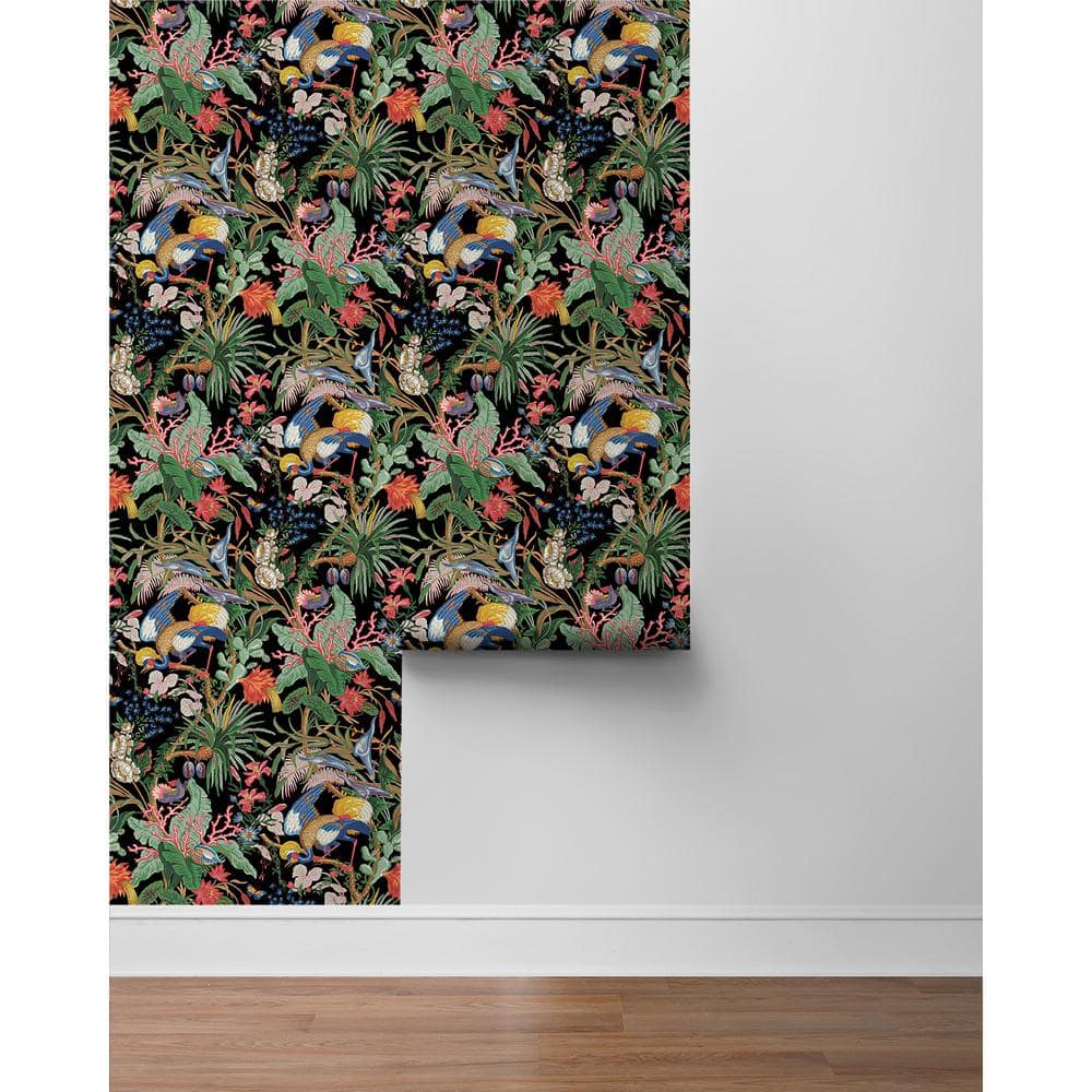 Ebony Tropical Canopy Self-Adhesive Vinyl Wallpaper