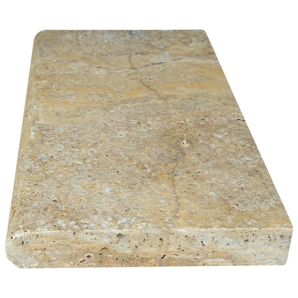 MSI Tuscany Scabas 2 cm. x 12 in. x 24 in. Brushed Travertine Pool Coping (2 sq. ft.)