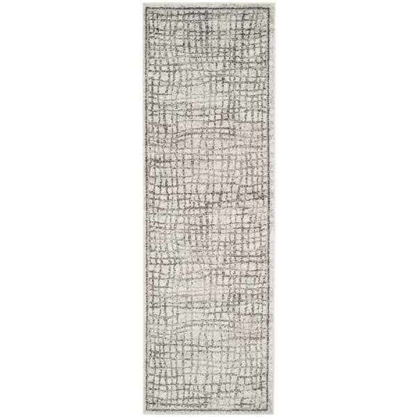 SAFAVIEH Adirondack Silver/Ivory 3 ft. x 6 ft. Abstract Runner Rug