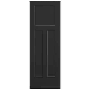 28 in. x 80 in. 3-Panel Winslow Single Bore Hollow Core Jet Black Molded Composite Interior Door Slab