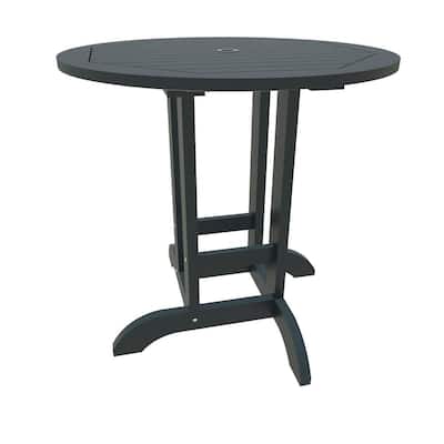 Round Aluminum Outdoor Dining Table, Grace Round Metal Bar Height Outdoor Dining Tables