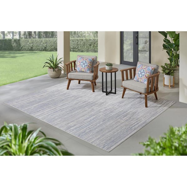 Cabot Blue 5 ft. x 7 ft. Flatweave Indoor/Outdoor Area Rug