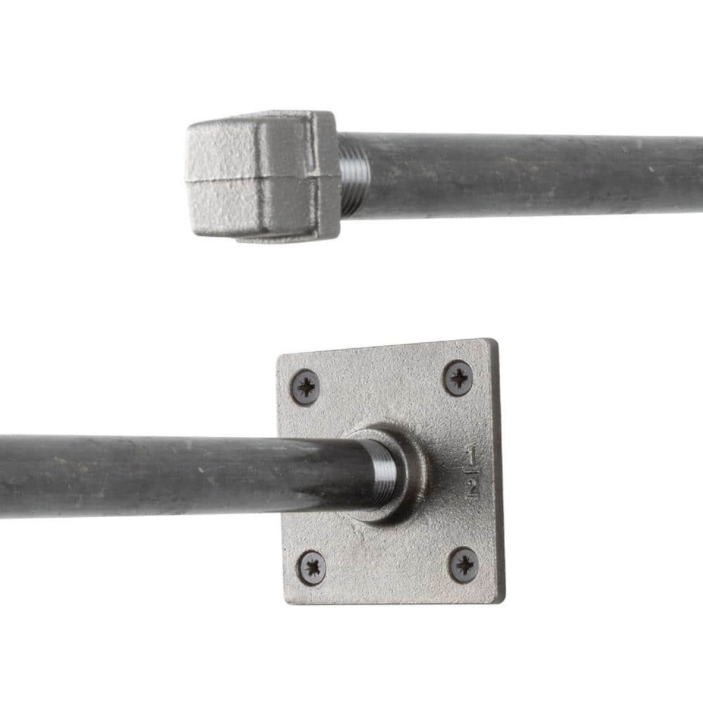 STZ Black Steel 8-inch Industrial Shelf Bracket Set