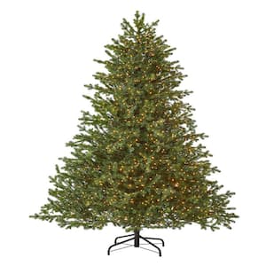7.5 ft Elegant Grand Fir LED Pre-Lit Artificial Christmas Tree with 2000 Warm White Micro Dot Lights