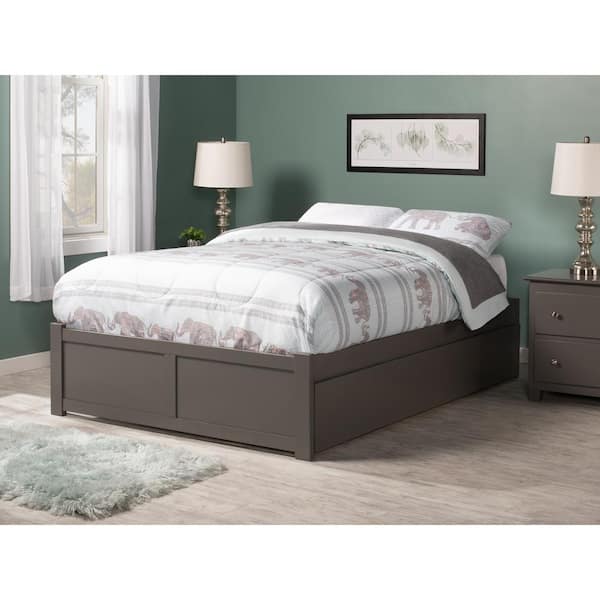 AFI Concord Queen Bed with Footboard and Twin Extra Long Trundle in Grey