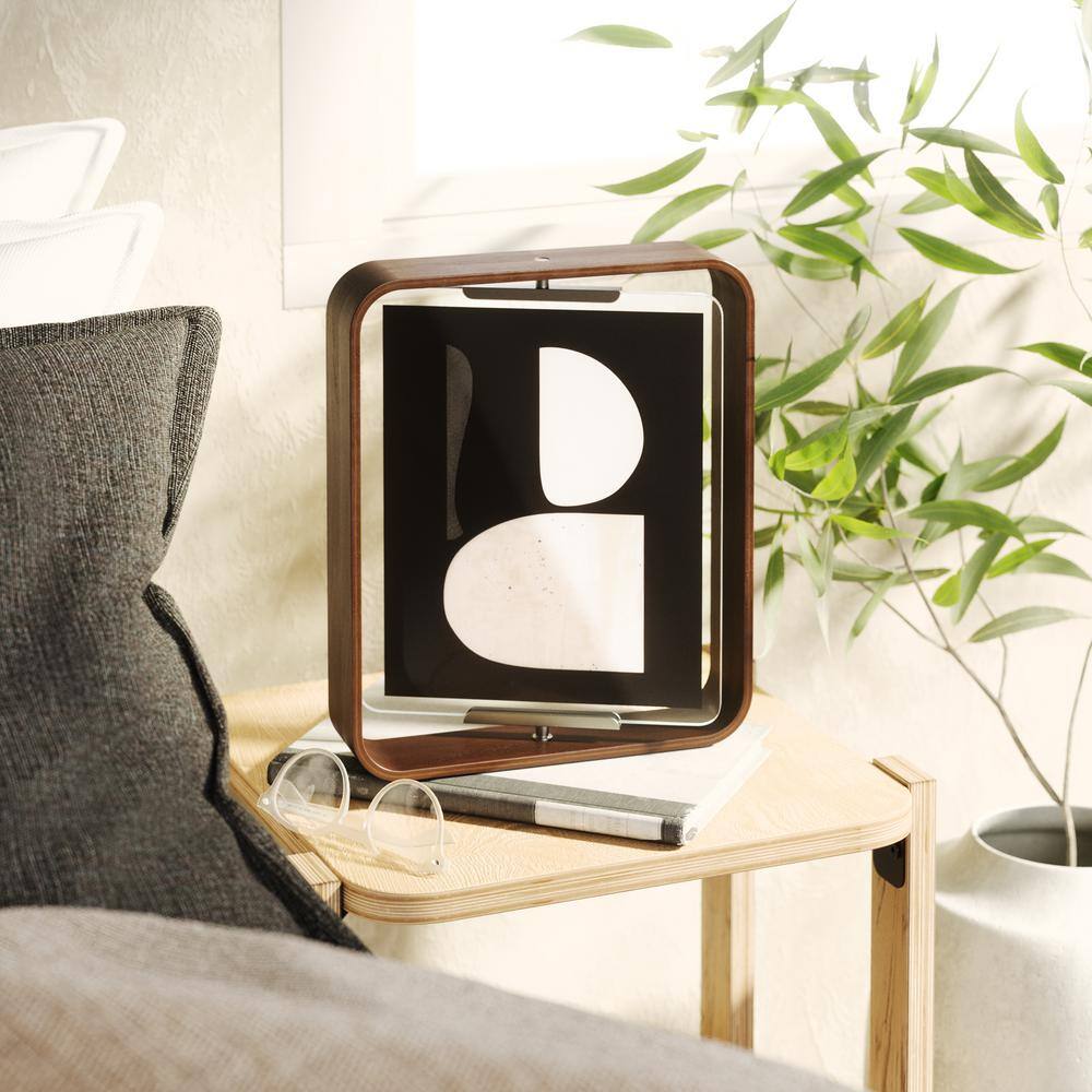 Aged Walnut 8x10 Brushed Wood Floating Picture Frame