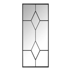 Oversized Black Metal Frame Diamond Windowpane Classic Floor Mirror (70 in. H x 29 in. W)