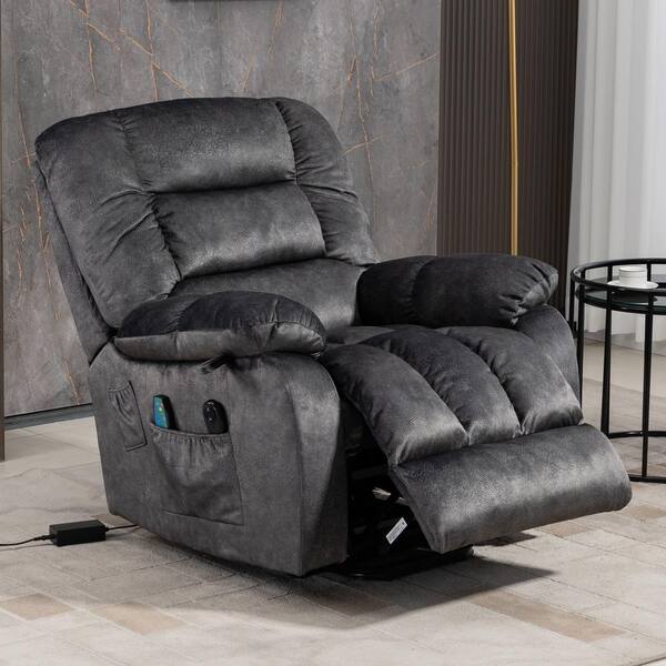 Gray Oversized Power Lift Recliner Chair Sofa for Elderly with Massage and  Heating C-W169283048 - The Home Depot