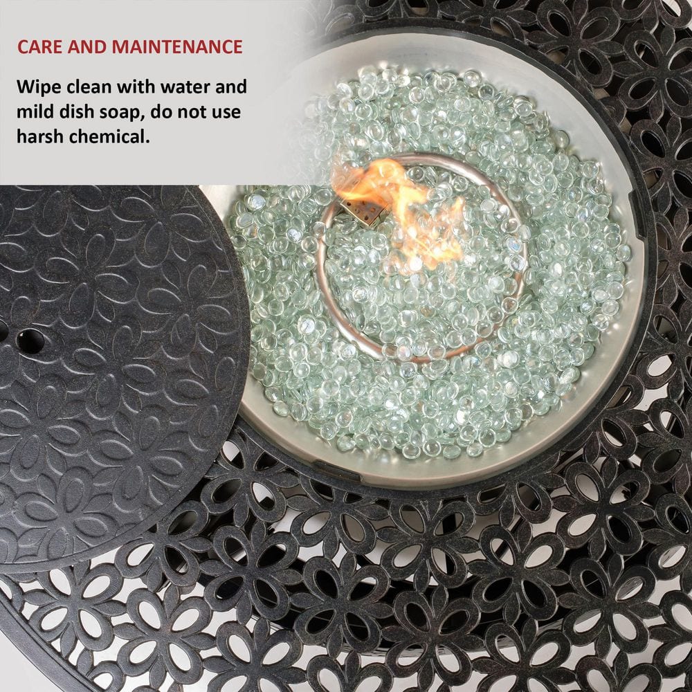 48" Bronze Cast Aluminum Round Gas Fire Pit Table