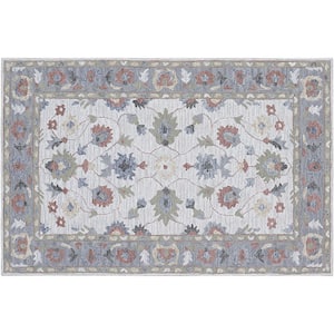 D1693 Ivory 5 ft. x 8 ft. Hand Tufted Persian Transitional Wool Area Rug