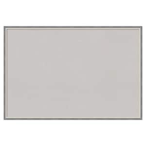 Theo Grey Narrow Wood Framed Grey Corkboard 37 in. x 25 in. Bulletin Board Memo Board