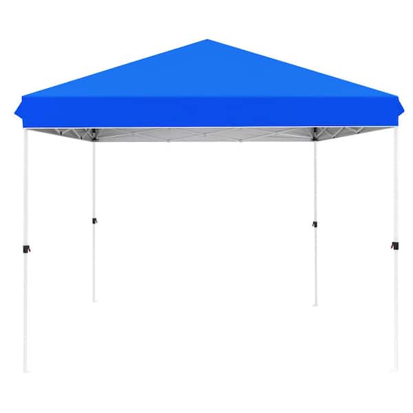 COOS BAY 10 ft. x 10 ft. Blue Portable Instant Pop Up Canopy with Roller Bag, Adjustable Height, for Beach, Sports and Camping