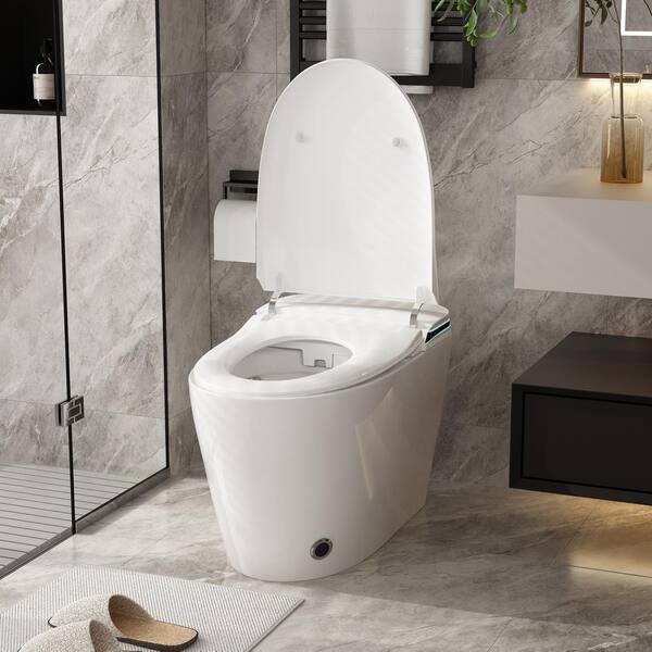 FUFU&GAGA Elongated Smart Bidet Toilet with Foot Sensing, Heated & Digital Display - 1.28 GPF