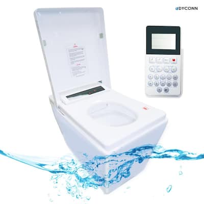 Aqua Smart 1-Piece 1.8 GPF Single Flush Elongated Toilet with Bidet Seat in White