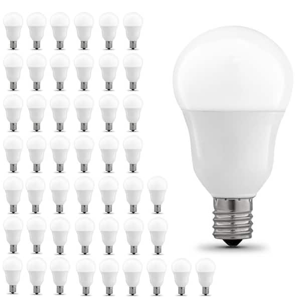 Feit Electric 60-Watt Equivalent A15 Intermediate E17 Dimmable CEC 90+ CRI White LED Ceiling Fan Light Bulb, Daylight 5000K (48-Pack)