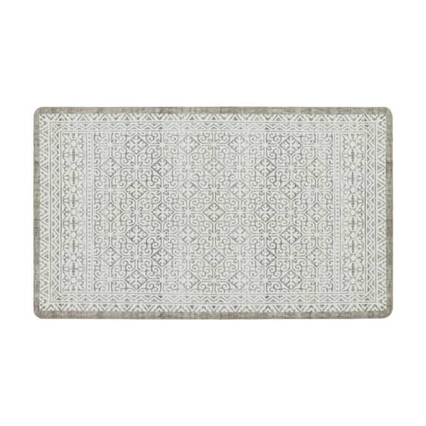 Adwin Medallion 18 in. x 30 in. Gray Multi Polyvinyl Chroride (PVC) Indoor Anti-Fatigue Mat