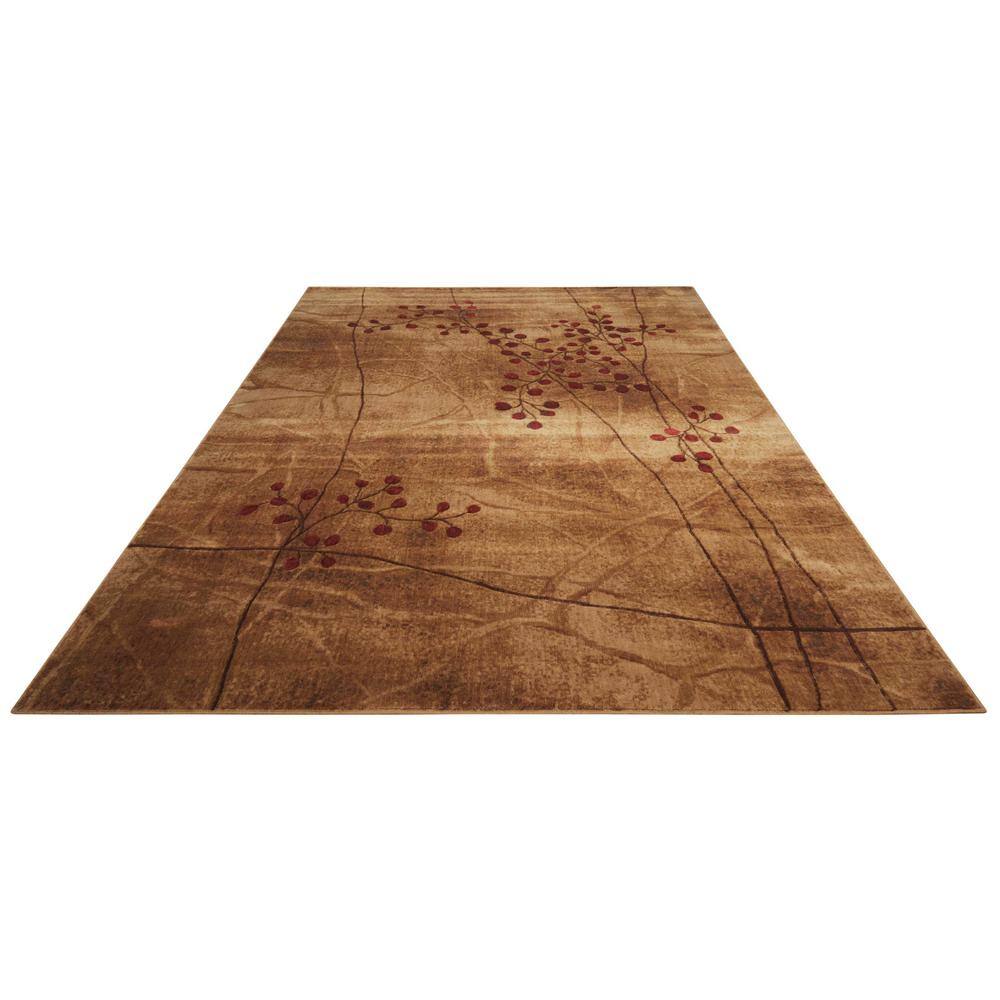 Handmade Latte Synthetic Rectangular Medium Rug