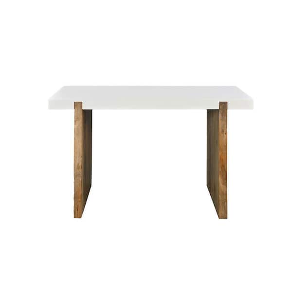 THE URBAN PORT Kerry 48 in Natural Brown Rectangle Mango Wood Console Table with Sled Base