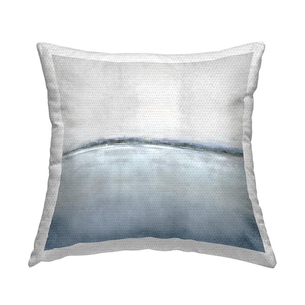 Stupell Industries Contemporary Grey Ocean Gradient Grey Square Outdoor Throw Pillow