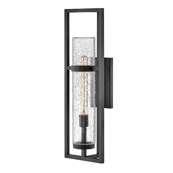 HINKLEY Cordillera 1-Light Black Hardwired Outdoor Wall Lantern Sconce
