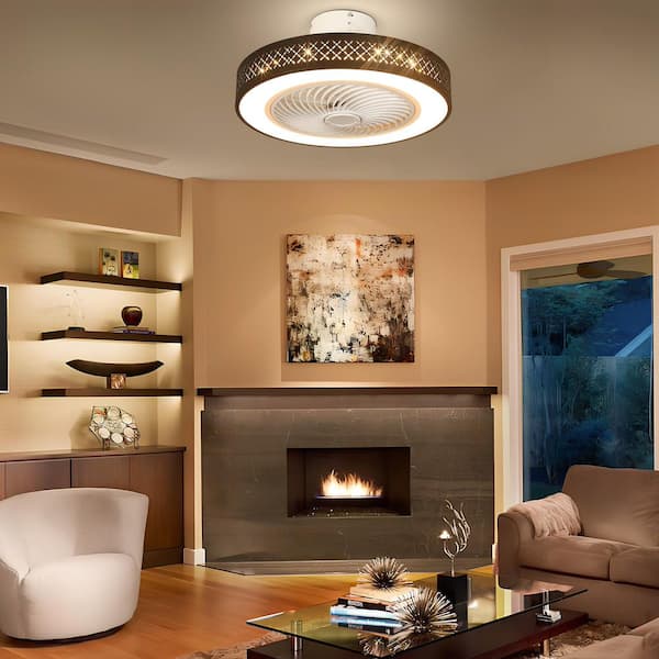 TOZING 20 in. LED Indoor Clear White Dimmable Matte Modern Low