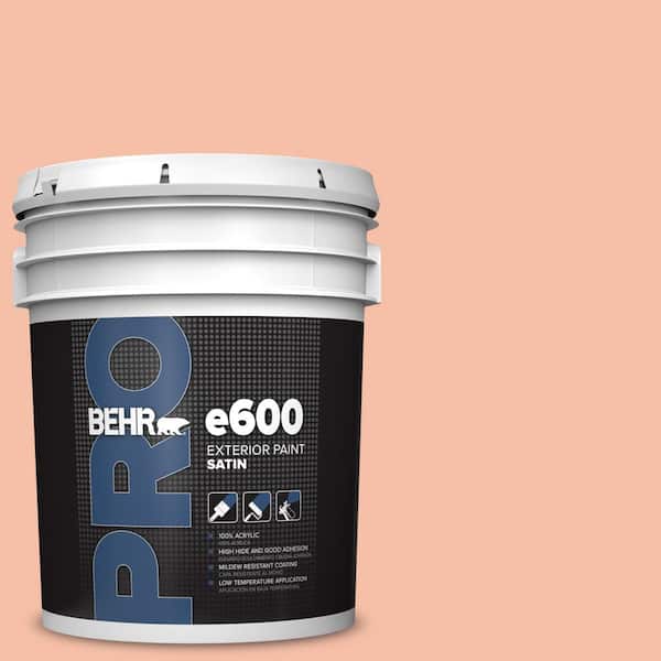 BEHR PRO 5 gal. #HDC-SP14-4 Heirloom Apricot Satin Exterior Paint