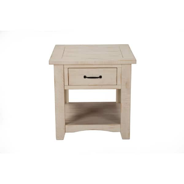 Martin Svensson Home Rustic Collection Antique White End Table