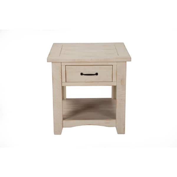 Martin Svensson Home Rustic Collection Antique White End Table 890133 The Depot Home Rustic Collection Antique White, Antique White End Table With Drawers