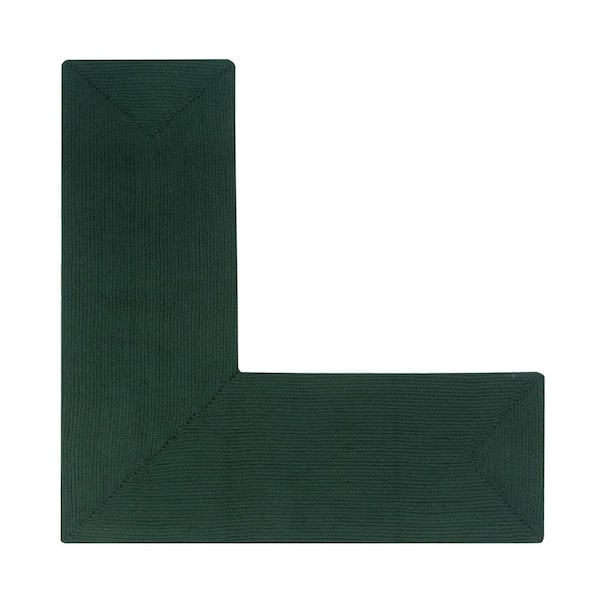 Better Trends Alpine Braid Collection Hunter Solid 24" x 68" x 68" L-Shape 100% Polypropylene Reversible Indoor Area Rug