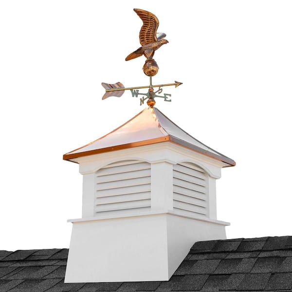 Good Directions 30 in. x 30 in. x 70 in. Coventry Vinyl Cupola with Copper Eagle Weathervane