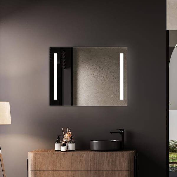 Dreamwerks Treviso 24 in. W x 32 in. H Rectangular Frameless LED Wall Mount Bathroom Vanity Mirror in Chrome