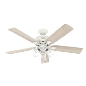Rosner 52 in. Indoor Matte White Ceiling Fan with Light Kit Included