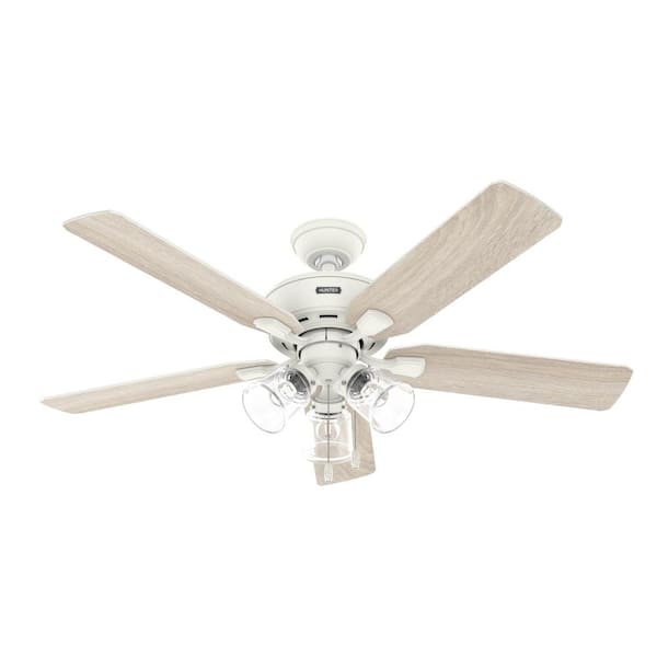 Hunter Rosner 52 in. Indoor Matte White Ceiling Fan with Light Kit Included