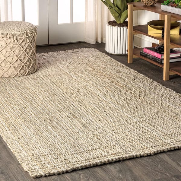 JONATHAN Y Hiro Hand Woven Chunky Jute Ivory 3 ft. x 5 ft. Area Rug