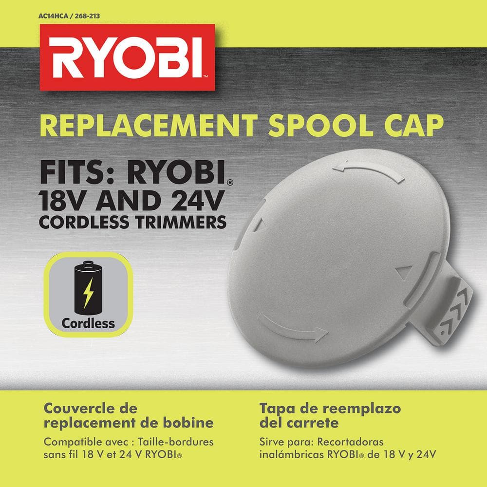 2 Pack Replacement Spool Cap # 522994001-2pk Ryobi P2002 P2000 18V String Trimmer 