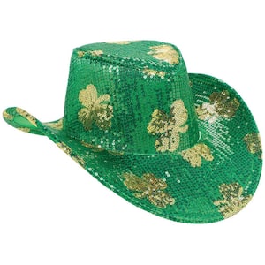 Green and Gold Gold Shamrock St. Patrick's Day Cowboy Hat