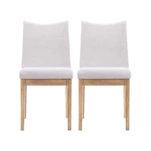 Dimitri Light Beige and Oak Fabric Upholstered Dining Chair (Set of 2)