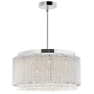 Claire 12 Light Drum Shade Chandelier With Chrome Finish